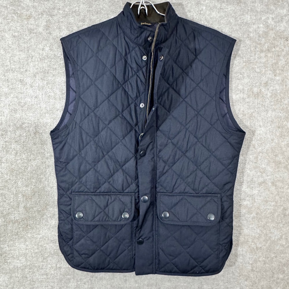 Barbour Lowerdale Quilted Vest Mens M Navy Blue Lightweight Gilet Countryside